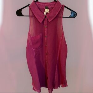 Free People Women's Pink Sleeveless Top